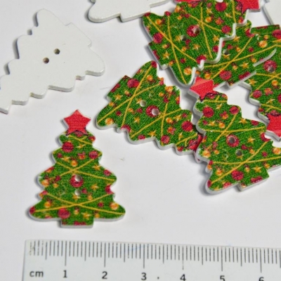 Holzknopf Tannenbaum | grün